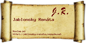 Jablonsky Renáta névjegykártya