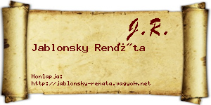 Jablonsky Renáta névjegykártya